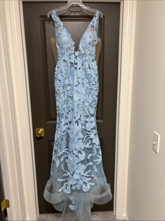 Jovani Dresses & Skirts - Jovani light blue lace mesh dress 10